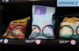 Episode 2 featured photo: vending machine with chips and almonds and nuts