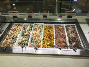 UCLA dinning hall salad bar.