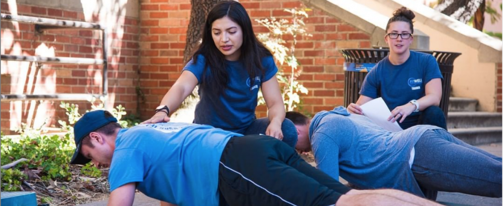 students doing planks