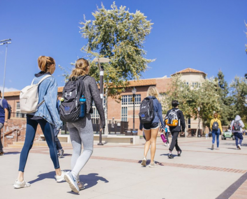 Students walking on UCLA Bruinwalk