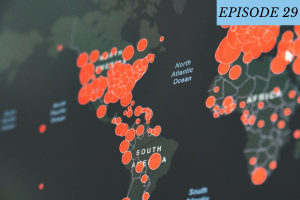 Episode 29 featured image: large red dots on a world map.