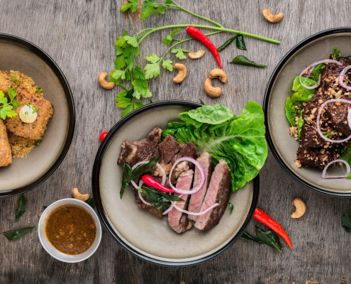 steak meal, and assorted meals.