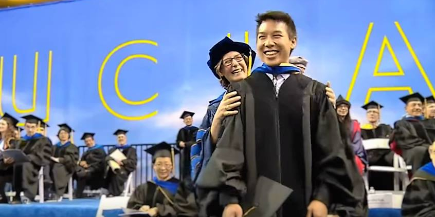 Student graduates from UCLA.