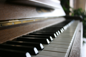 A closeup of a piano.