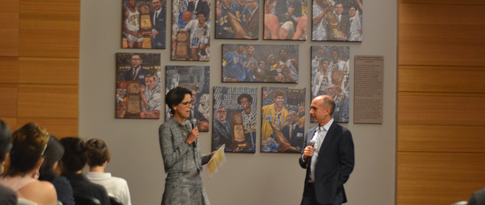 Wendy talking at an event