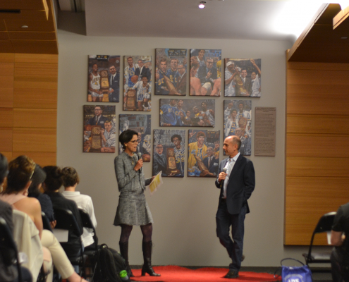 Wendy talking at an event