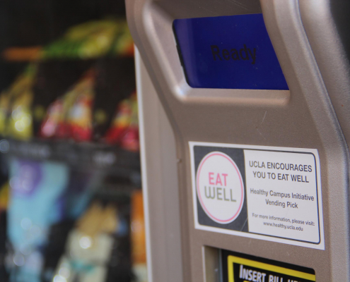 Eat Well vending machine with snacks inside