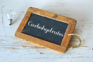 Carbohydrates on a board.