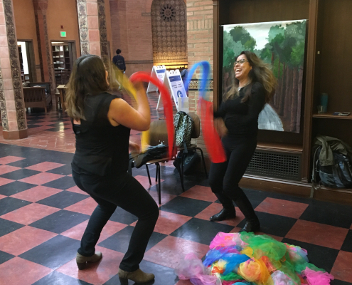 Students play with one another.