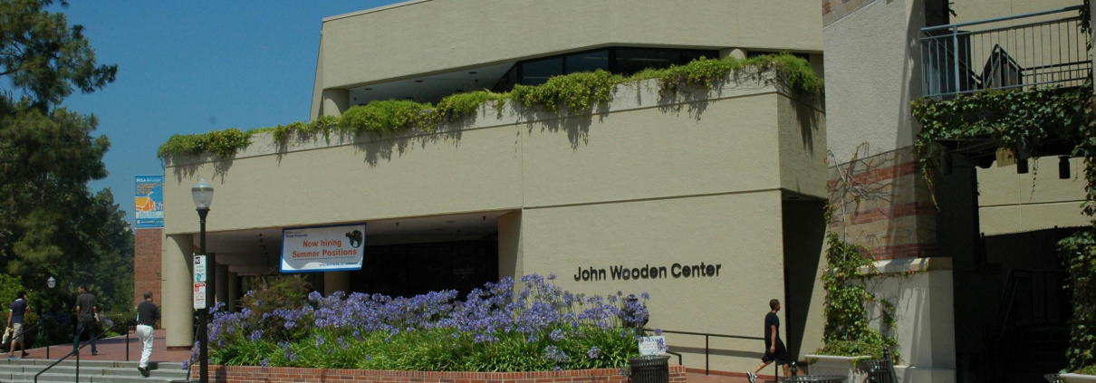 The outside view of John Wooden Center.