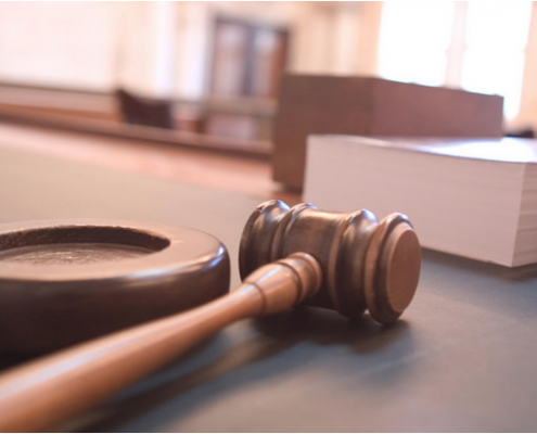 A close up shot of a judge's gavel.